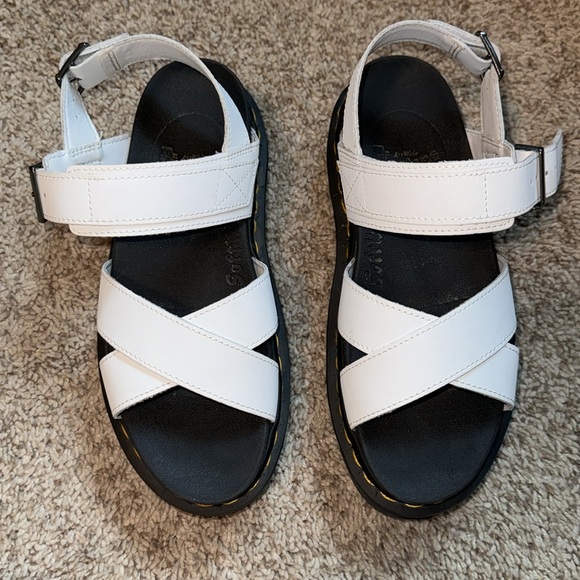 Dr Martens VOSS II WOMEN'S LEATHER STRAP SANDALS Doc Martens White Chunky - Picture 7 of 10